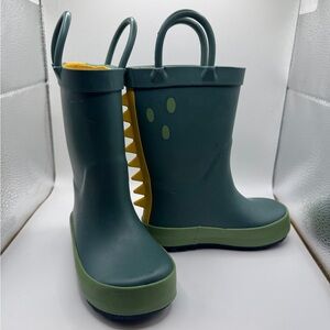 Target Toddler Size 5 Boys Blue Green and Yellow Dinosaur Rain Boots Rainboots